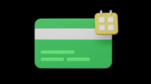 Animated 3D Payment Card and Scheduling Calendar Icon