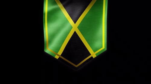 Waving Jamaican Flag Emblem Animation