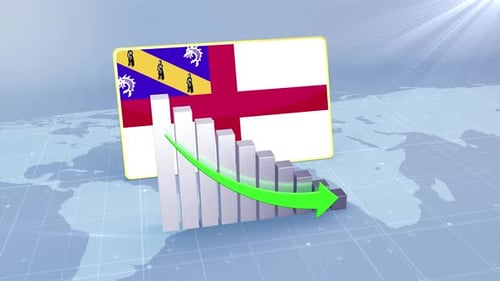 Herm Economic Decline Bar Chart Graph Downward Green Arrow