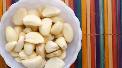 Close Up Pf Garlic on White Background