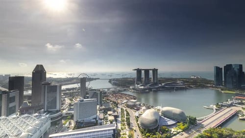 Singapore City Skyline From a High Vantage Point
