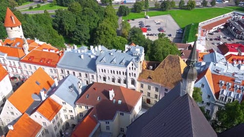 Tallinn Old Town Capital of Estonia Aerial View