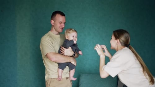 Loving Family Bonding with Infant at Home