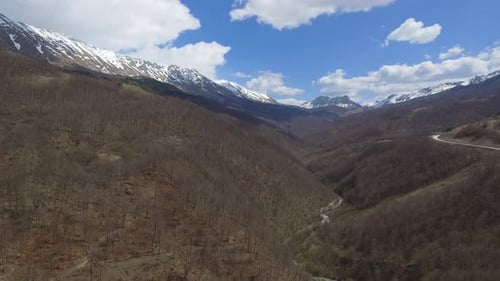 Mountain Canyon Aerial Long Shot