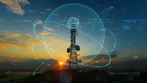 5g Network Communication Base Station Data Signal Reception And Transmission