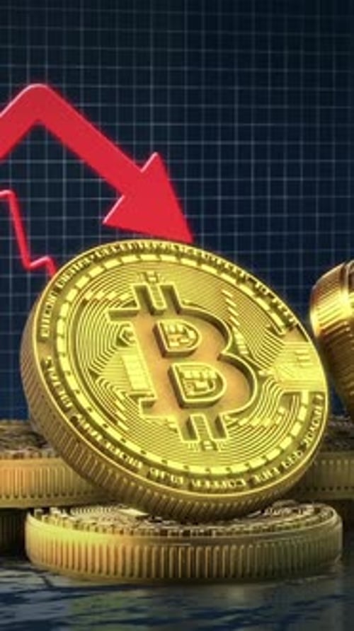 Crypto Market Decline Red Arrow Vertical