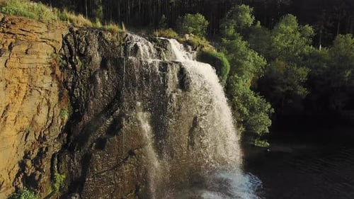 Drone of Cascading Waterfall in South Africa