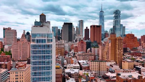 Diverse urban landscape of the metropolis downtown. New York, USA.