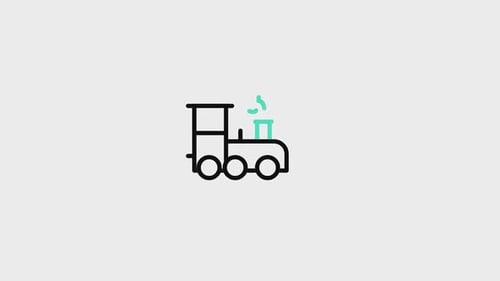 Minimalist Outline Train Icon Animation