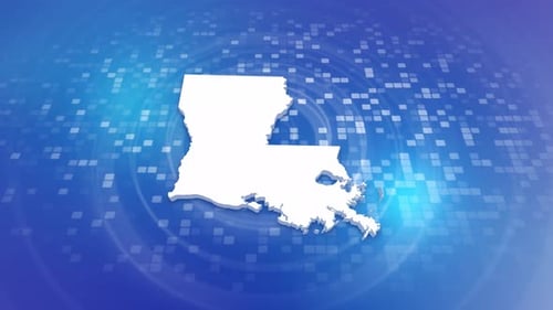 Louisiana State Map Outline Digital Reveal Background