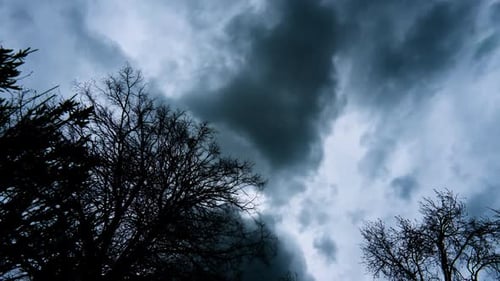 Ominous Sky with Clouds Moving Quickly
