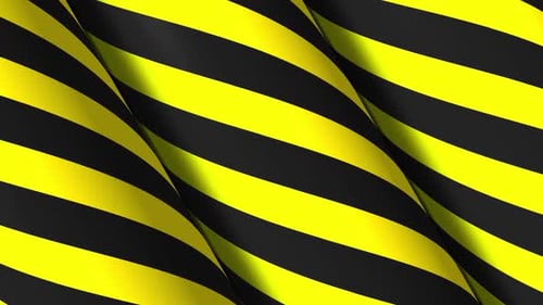 Abstract Waving Yellow and Black Stripes Loop Background
