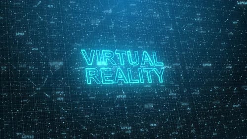 Futuristic Virtual Reality Digital Grid Text Animation