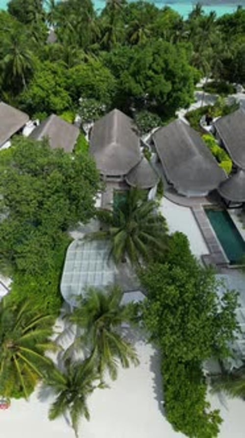 Aerial View of Luxury Resort in Maldives