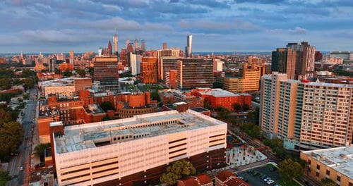 Beautiful diverse architecture in the downtown of Philadelphia, USA.