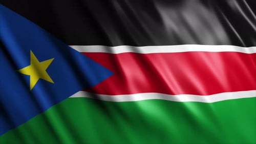 Realistic Waving South Sudan Flag Animation