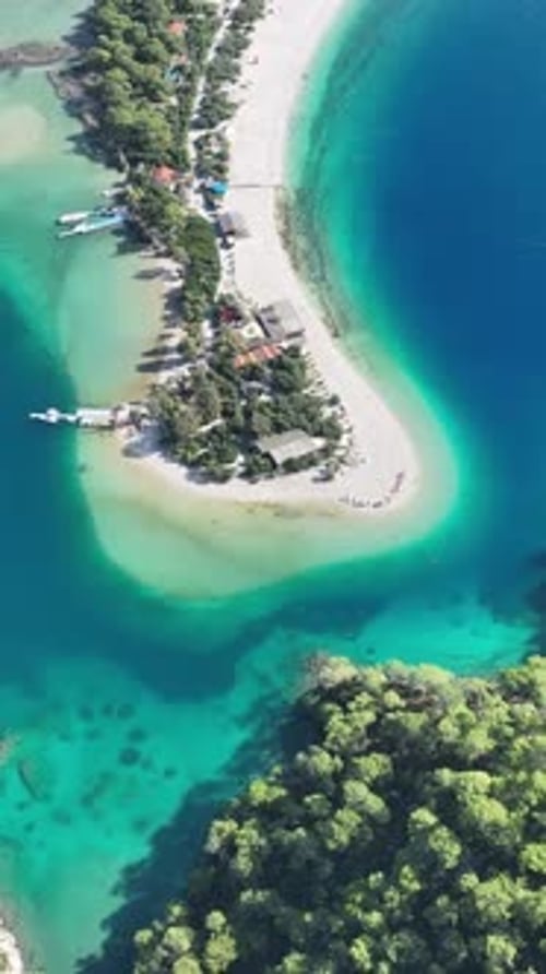 Summer shoreline details from aerial view