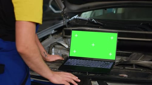 Green Screen Laptop Car Parts Ordering