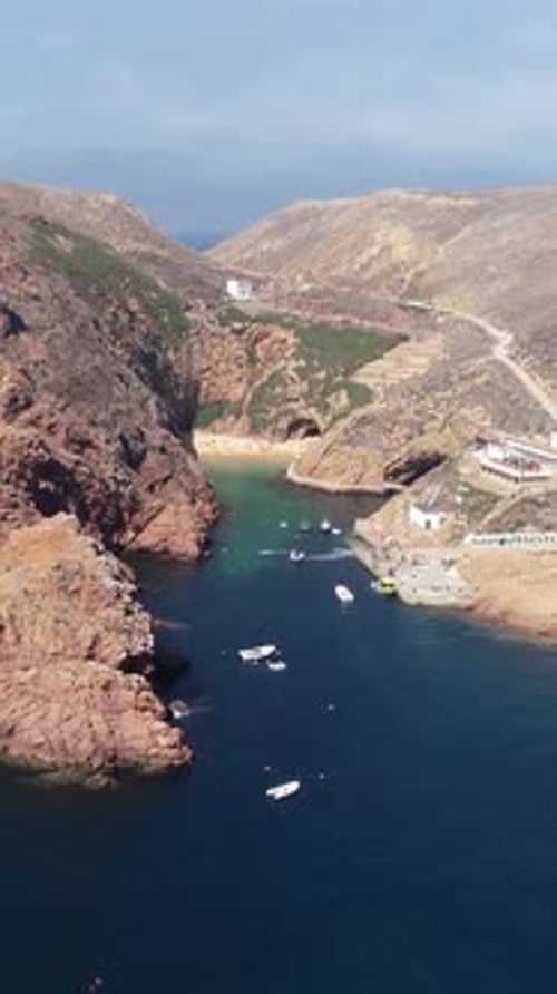 Vertical Video of Berlengas Island in Peniche, Portugal. Travel Destination