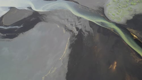 Aerial view of Iceland coastline, Iceland.