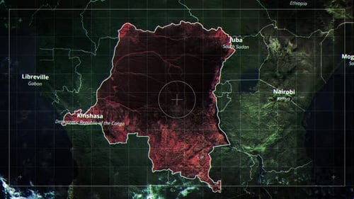 Congo Democratic Republic Rotating Map Satelite Map Style