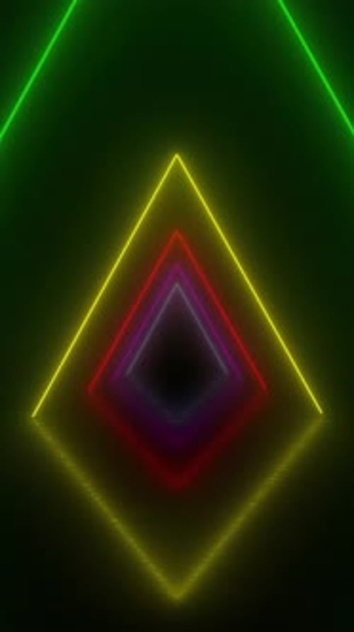 Vertical Rainbow Neon Tunnel