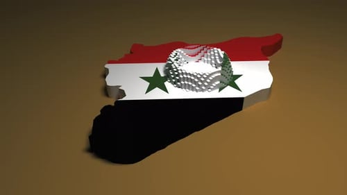 Syria Map and Flag Digital Reveal Animation