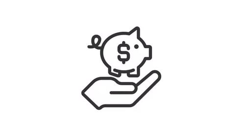 Icône linéaire Tirelire animée