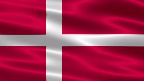 Realistic Waving Flag of Denmark Seamless Loop Animation