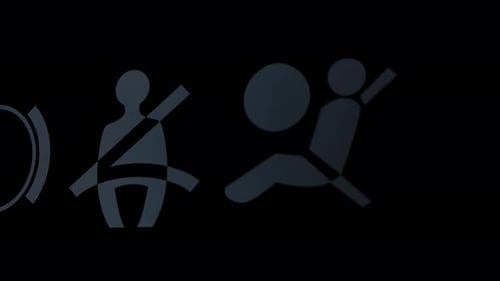 Car Safety Indicators, Seatbelt, and Airbag, Night