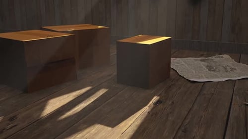 3D Box Reveal Animation with Dramatic Light Rays