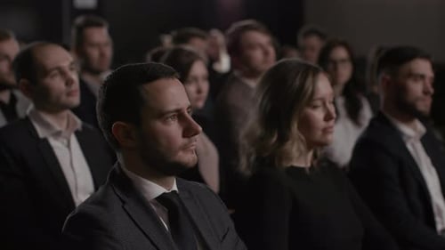 People Attending Corporate Presentation Indoors