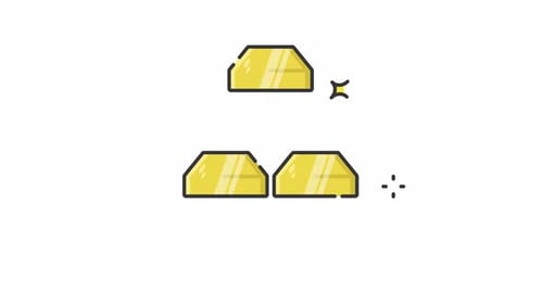 Gold bar icon animation, gold brick