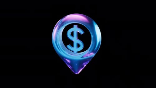 Loop animation of money sign with alpha channel