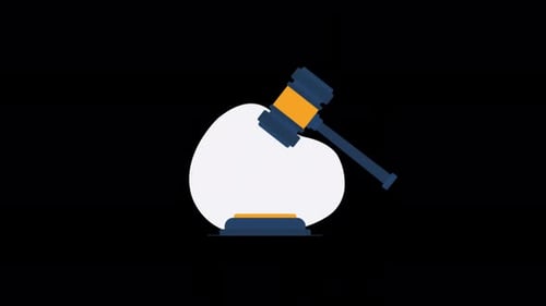 Vídeo de animación de Judge Gavel, transparente