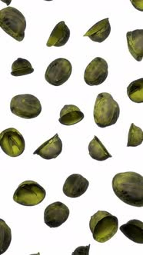 Floating Abstract Green Organic Shapes Seamless Loop