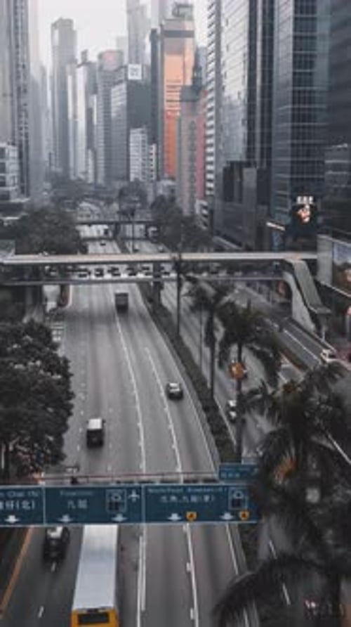 Vertical View Of Hong Kong Cityscape, China