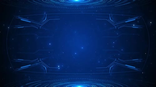 Futuristic Blue Technology HUD Background Loop