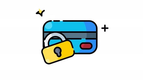 Credit Card Security Lock and Unlock Modern Animation