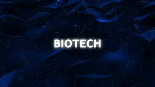 Futuristic Biotech Text Animation on Geometric Network