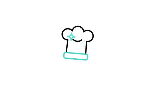 Flat Design Chef Hat Icon Animation