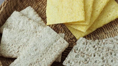 Crispbreads in Wicker Basket