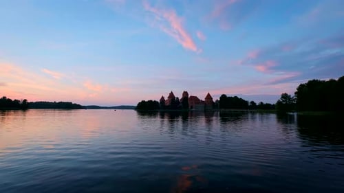 Trakai Island Castle in Lake Galve Lithuania