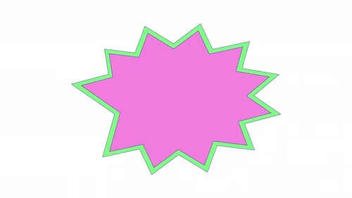 Lebendige abstrakte Starburst-Form in Neonfarben, 2D-Cartoon-Objektanimation