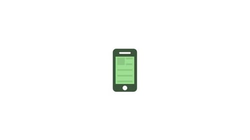 Animated Flat Design Smartphone with Scrolling Interface