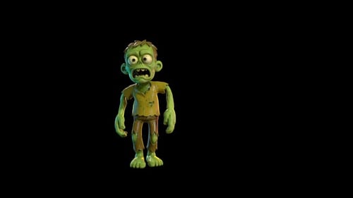 Cartoon Zombie Character Animation Loop for Halloween