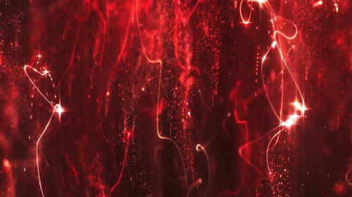 Dynamic Abstract Red Glowing Particle Trails Background