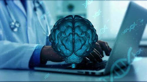 Human brain DNA in medicine and science concept