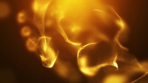 Abstract Flowing Golden Particle Energy Background Animation