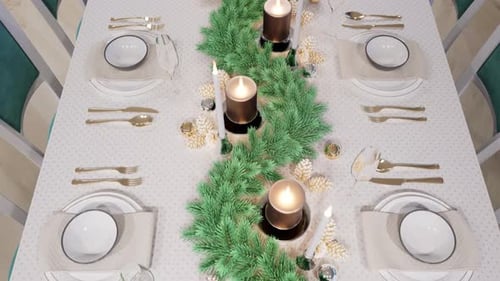 Festive Holiday Dinner Table Animated Background